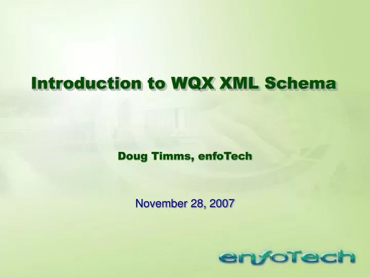 introduction to wqx xml schema