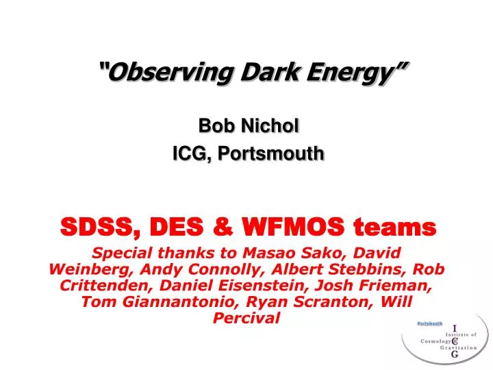 observing dark energy