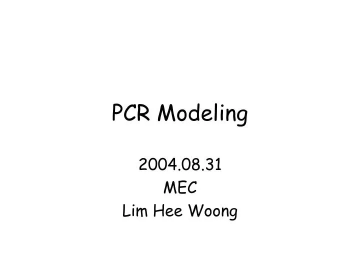 pcr modeling