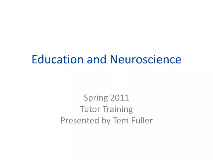 education and neuroscience