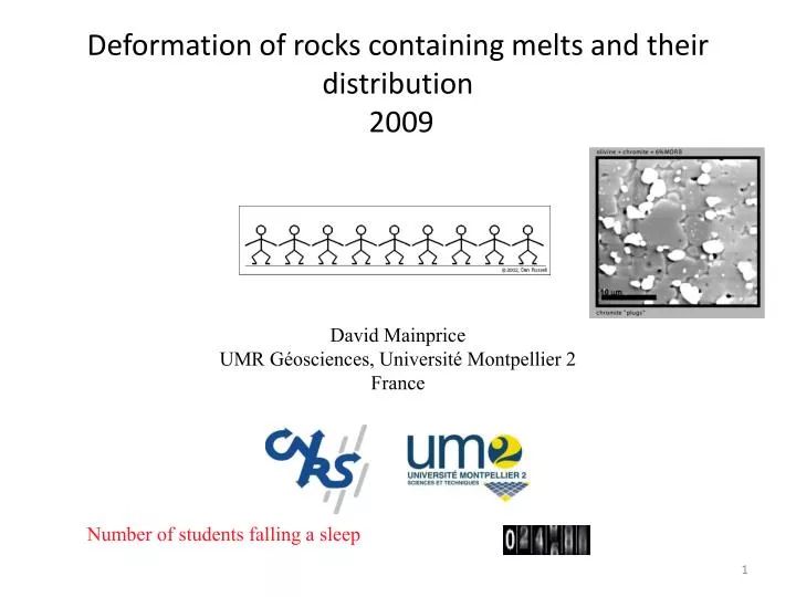 deformation of rocks containing melts and their distribution 2009
