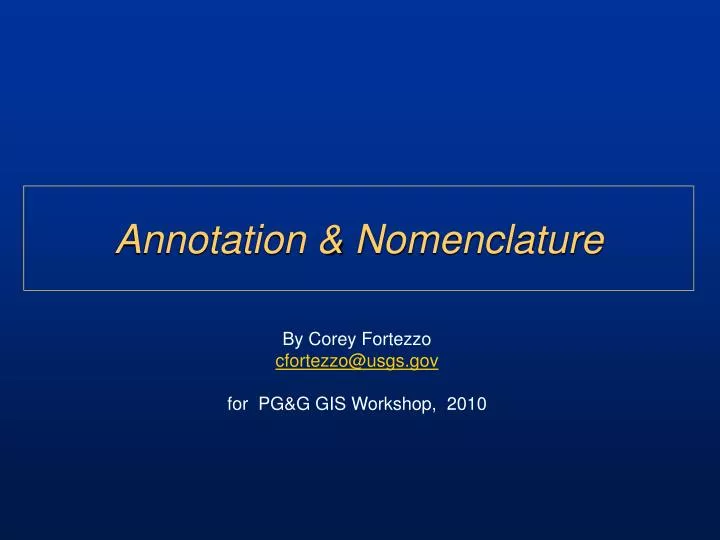 annotation nomenclature