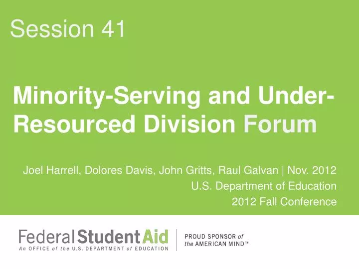 minority serving and under resourced division forum