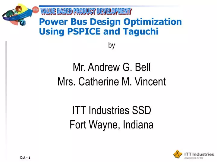 power bus design optimization using pspice and taguchi