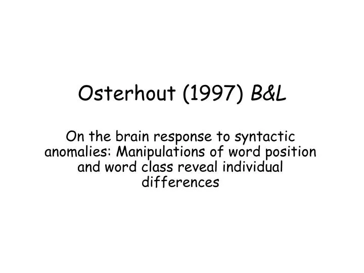 osterhout 1997 b l