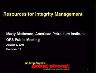 Resources for Integrity Management