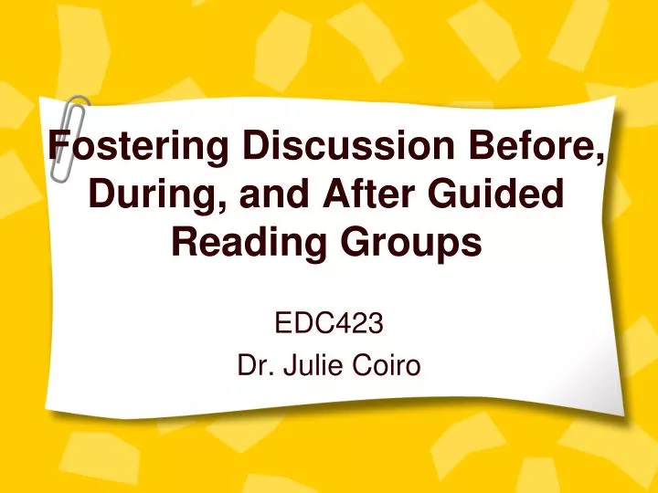 fostering discussion before during and after guided reading groups