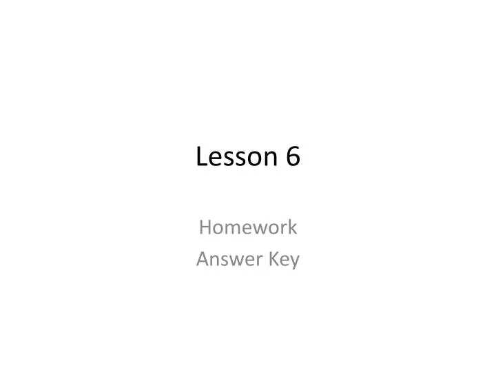 lesson 6