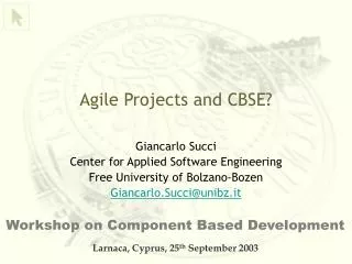 Agile Projects and CBSE?