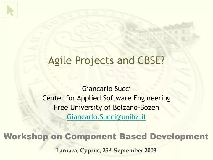 agile projects and cbse