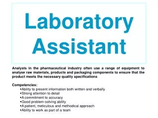 Laboratory Assistant