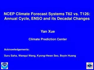 NCEP Climate Forecast Systems T62 vs. T126: Annual Cycle, ENSO and its Decadal Changes