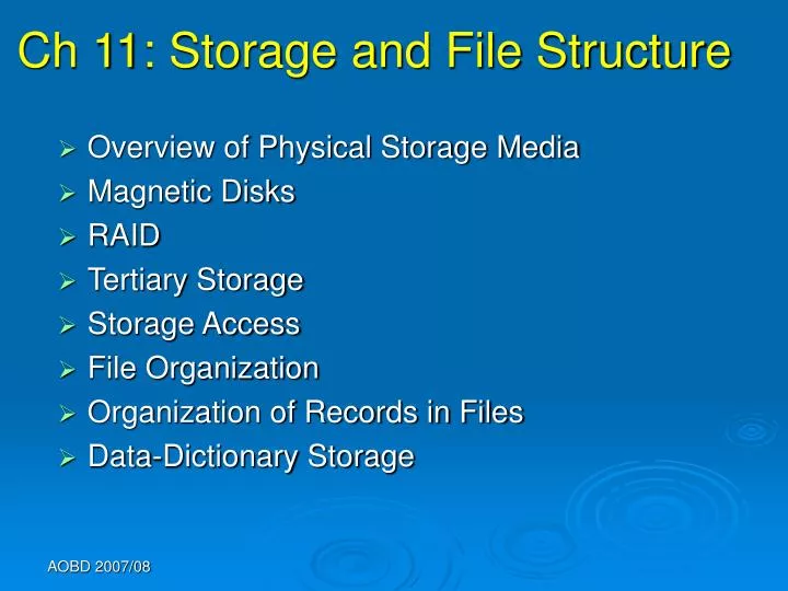 ch 11 storage and file structure