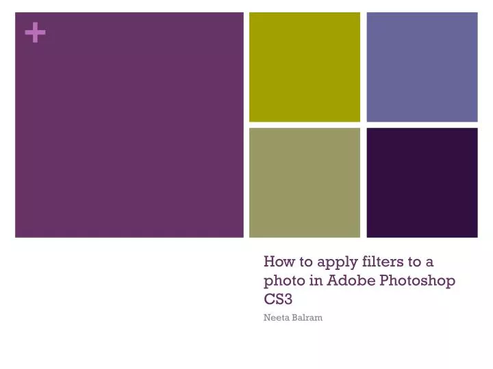 how to apply filters to a photo in adobe photoshop cs3