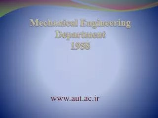 Mechanical Engineering Department 1958