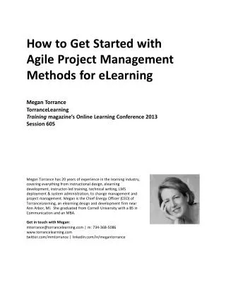 How to Get Started with Agile Project Management Methods for eLearning Megan Torrance