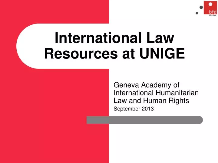 international law resources at unige