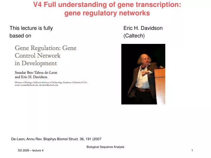 v4 full understanding of gene transcription gene regulatory networks