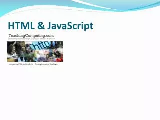 HTML &amp; JavaScript