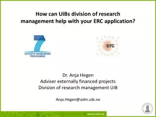 How can UiBs division of research management help with your ERC application?