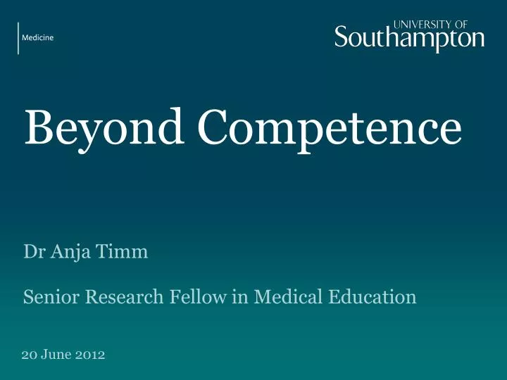 beyond competence