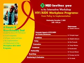 Blueprint for Business Action on HIV/AIDS Economic impact of HIV/AIDS on the business