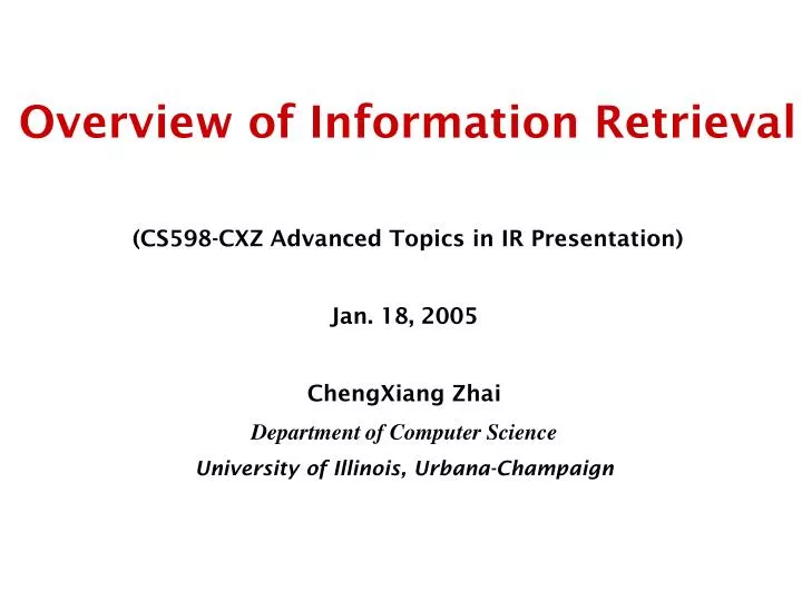 overview of information retrieval