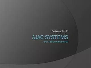 AJAC Systems HOTEL RESERVATION SYSTEM