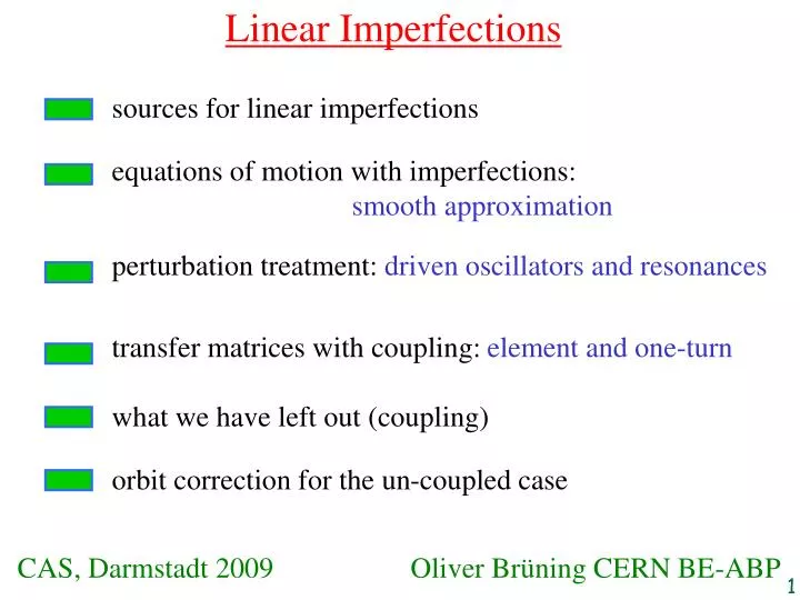 linear imperfections