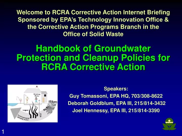 handbook of groundwater protection and cleanup policies for rcra corrective action