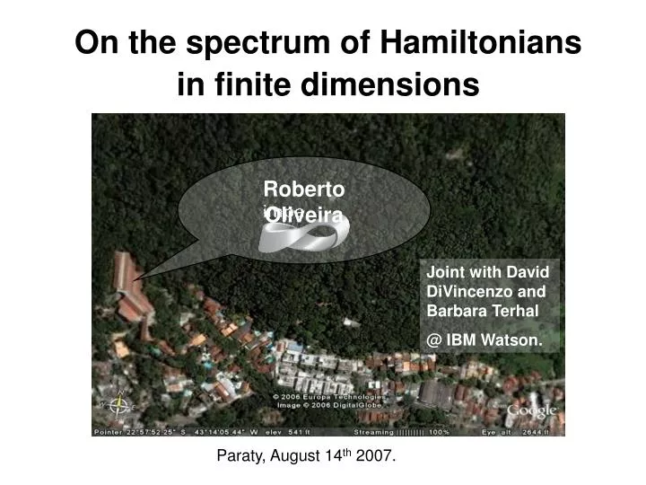 on the spectrum of hamiltonians in finite dimensions