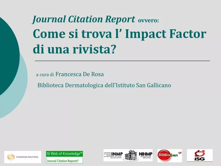 journal citation report ovvero come si trova l impact factor di una rivista
