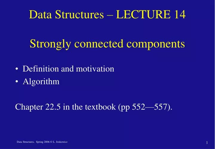 data structures lecture 14 strongly connected components