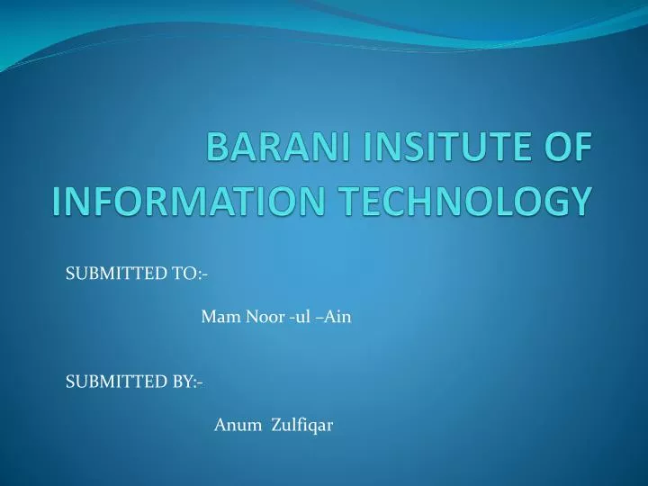 barani insitute of information technology
