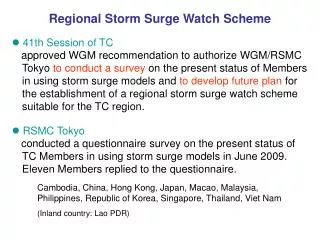 Regional Storm Surge Watch Scheme