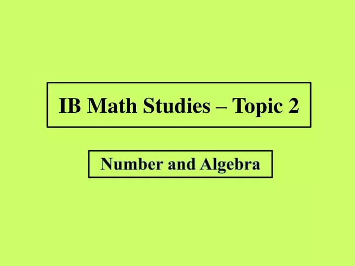 ib math studies topic 2