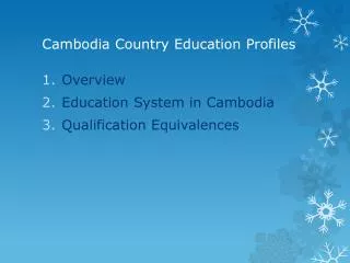 Cambodia Country Education Profiles