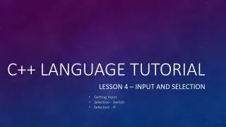 C++ Language Tutorial