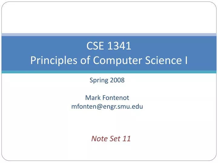 cse 1341 principles of computer science i