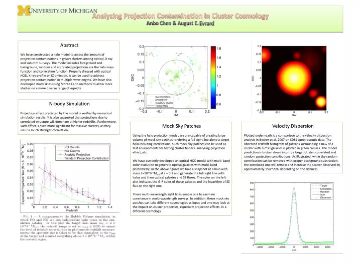 analyzing projection contamination in cluster cosmology anbo chen august e evrard