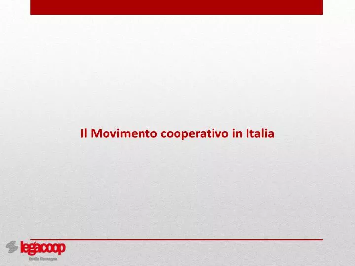 il movimento cooperativo in italia