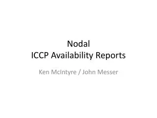 Nodal ICCP Availability Reports