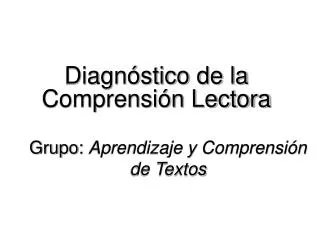 grupo aprendizaje y comprensi n de textos