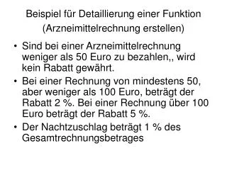 beispiel f r detaillierung einer funktion arzneimittelrechnung erstellen
