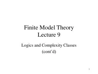 Finite Model Theory Lecture 9