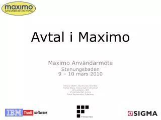 avtal i maximo