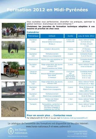 formation 2012 en midi pyr n es