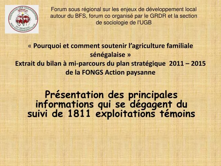 pr sentation des principales informations qui se d gagent du suivi de 1811 exploitations t moins