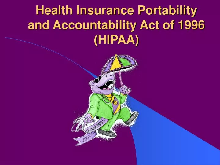 health insurance portability and accountability act of 1996 hipaa