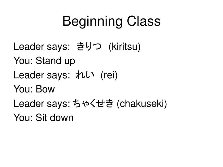 beginning class